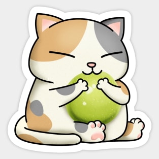 Chubby Cat Green Dango Sticker